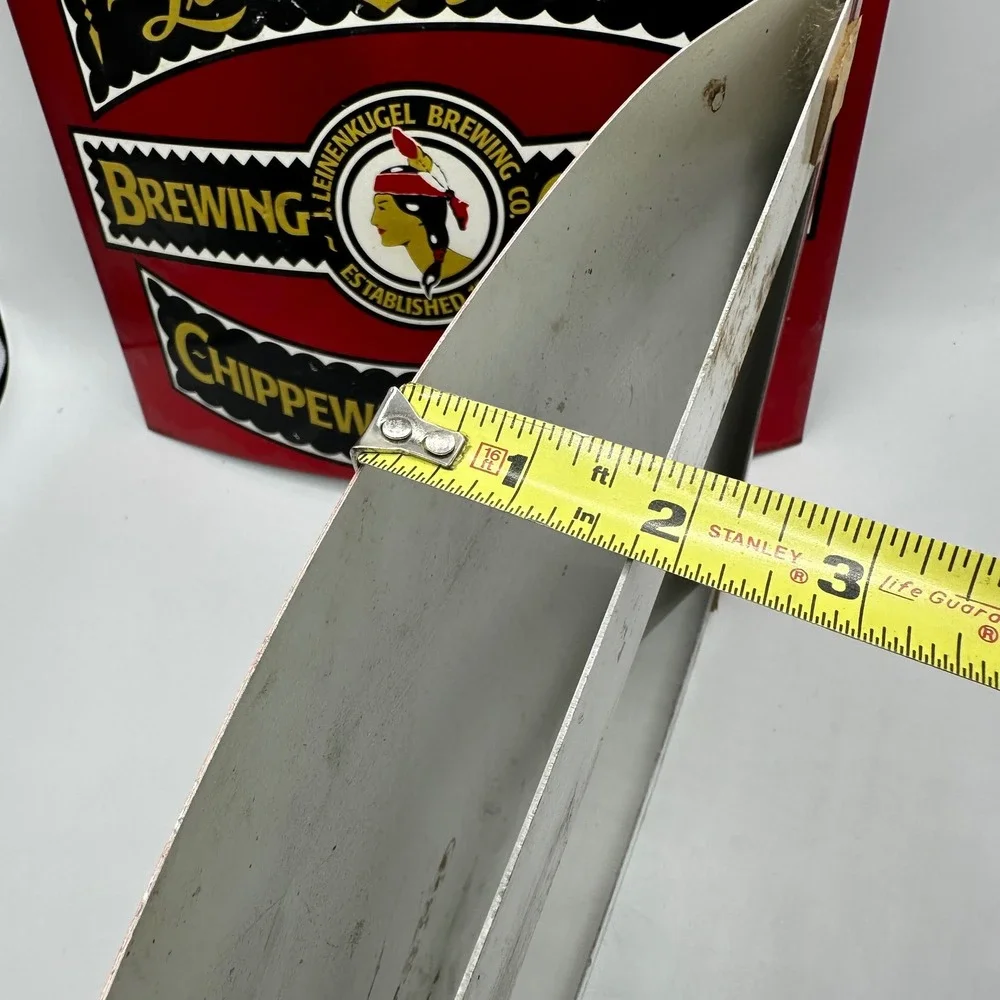 VTG 1960's LOT OF 2 - Leinenkugel's Brewing Company Metal Curved WI Beer Sign